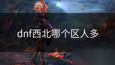 dnf西北哪个区人多