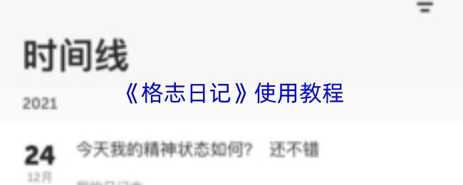 格志日记 使用教程