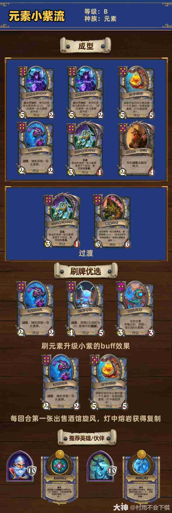 炉石传说34.0.2酒馆战棋元素小紫流玩法攻略