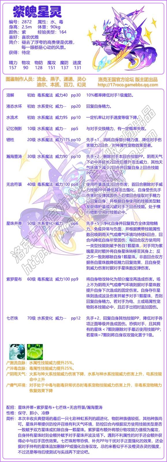 洛克王国紫魄星灵性格推荐