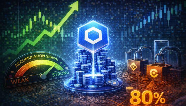 Chainlink 显示出强烈的吸筹信号：LINK 交易所流动性枯竭