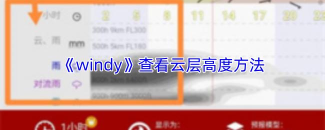 windy 查看云层高度方法