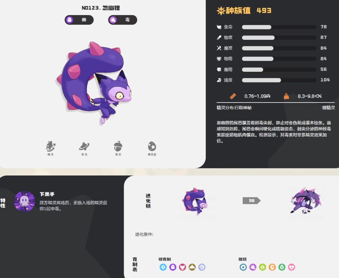 洛克王国世界忽幽狸图鉴