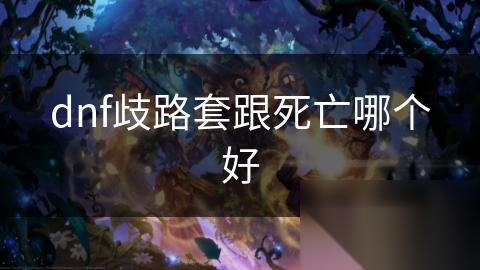 dnf歧路套跟死亡哪个好