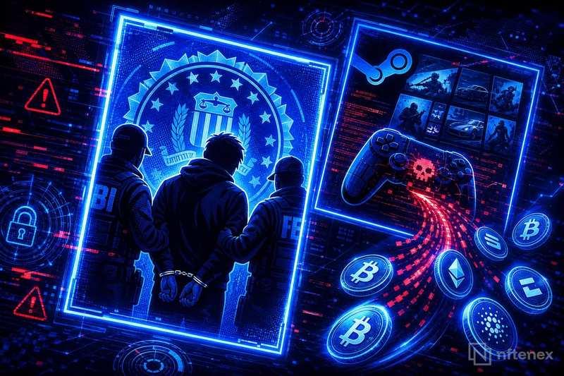 FBI逮捕涉嫌在Steam游戏中隐藏窃取加密货币恶意软件的嫌疑人