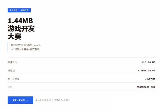 3A动辄上百G 游戏开发大赛挑战1.44MB做完整游戏